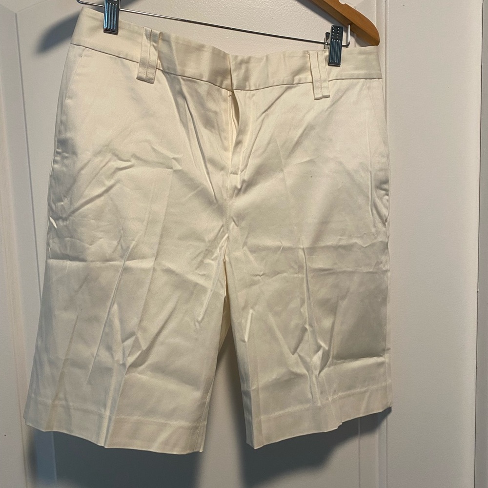 NWT Lauren Ralph Lauren white Bermuda Shorts Tailored Cotton sz 8P